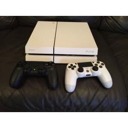 PS4 White With 2 Games and 2 Controllers.