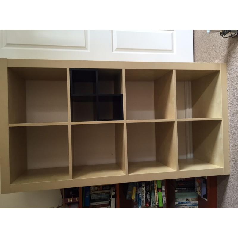 Ikea Kallax 4x2 shelving unit, birch effect, with interior divider for one section (can be removed)