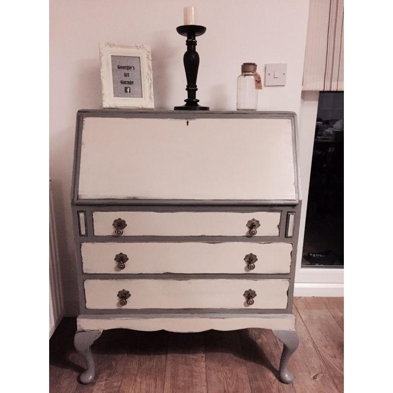 Lovely retro writing bureau, set of drawers, fully upcycled