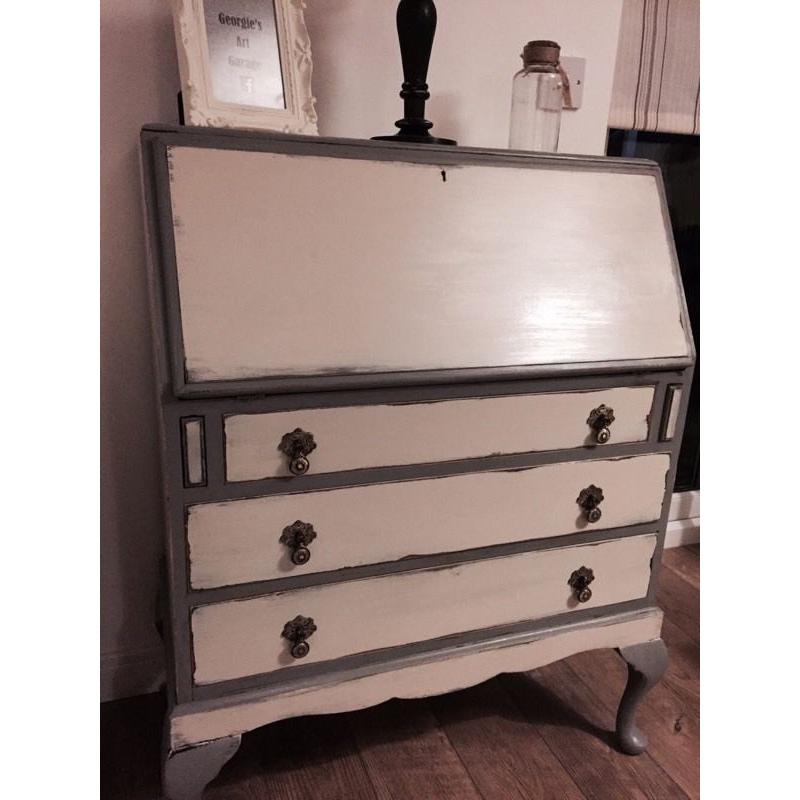 Lovely retro writing bureau, set of drawers, fully upcycled