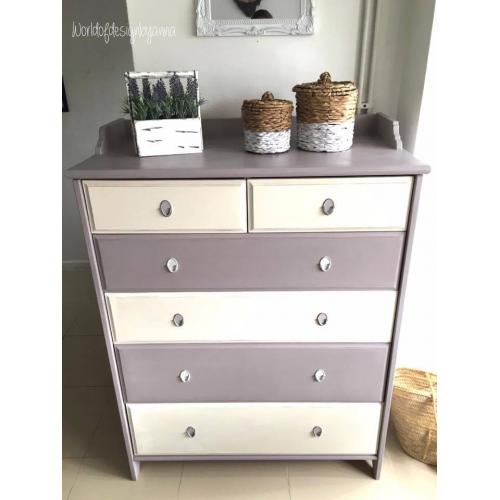 Chest of drawers, 6 drawers, very big, fully refurbished, pine wood, Annie Sloan! Great condition!