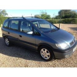VAUXHALL ZAFIRA 2.0 DTI ELEGANCE 5 DOOR MANUAL 7 SEATER MPV IN BLUE Y PLATE WITH 218K MOT EXPIRED