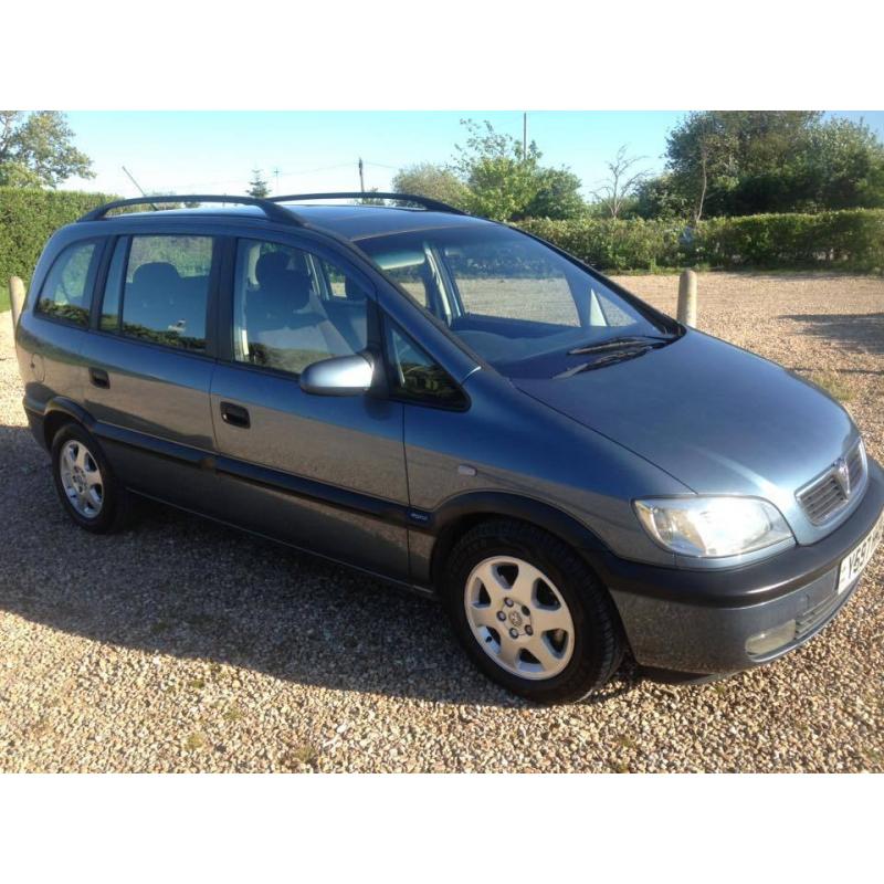 VAUXHALL ZAFIRA 2.0 DTI ELEGANCE 5 DOOR MANUAL 7 SEATER MPV IN BLUE Y PLATE WITH 218K MOT EXPIRED