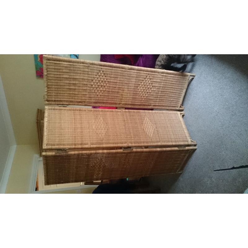 WICKER 3 PANEL PRIVACY SCREEN/ROOM DIVIDER