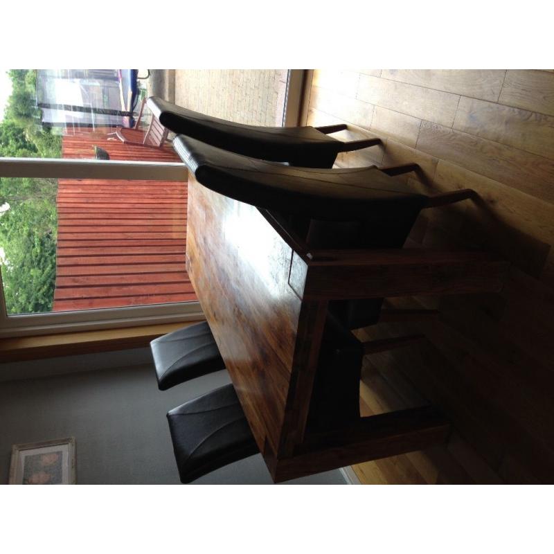Sheesham wood dining table and chairs