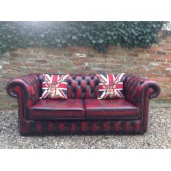 Chesterfield oxblood sofa bed . Can deliver