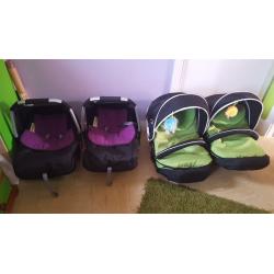 Twin pushchair