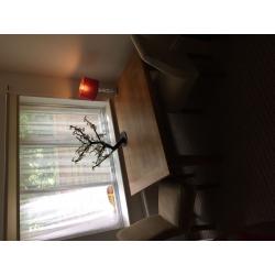 Solid heavy beachwood table & 4 chairs