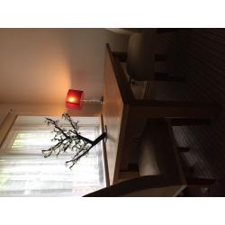 Solid heavy beachwood table & 4 chairs