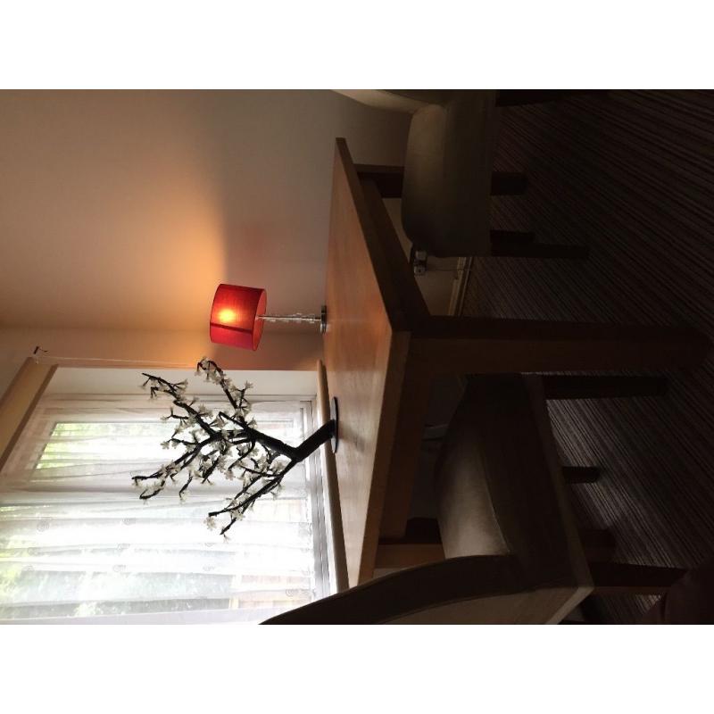Solid heavy beachwood table & 4 chairs