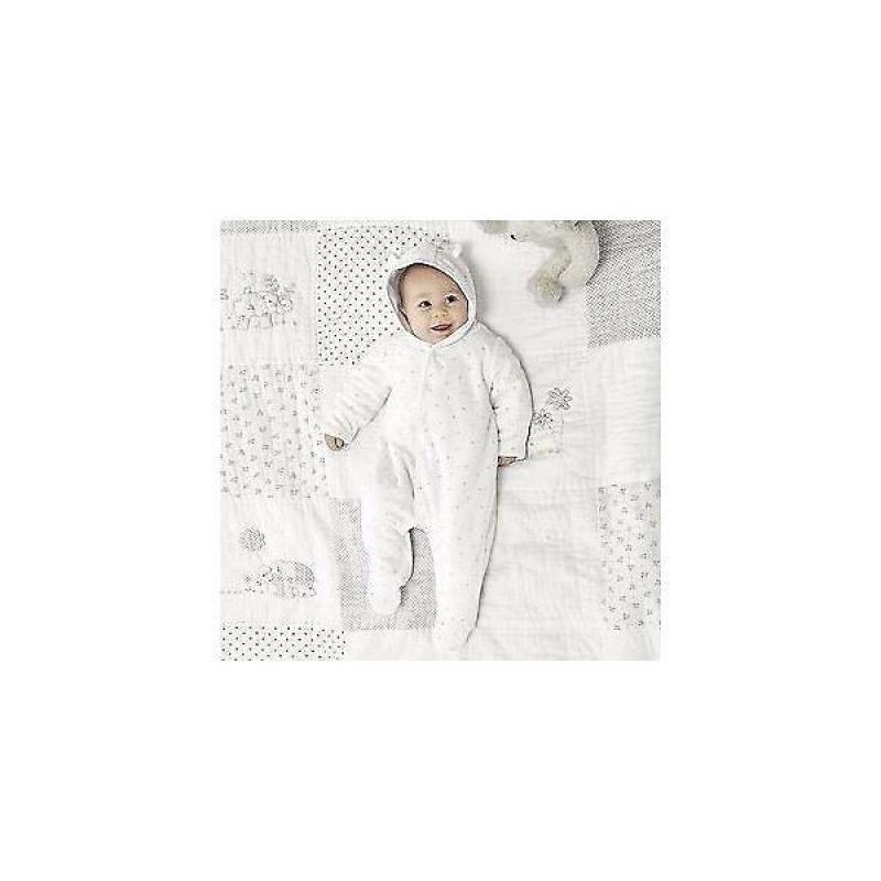 The White Company Star Padded Velour Romper, age 9-12 months