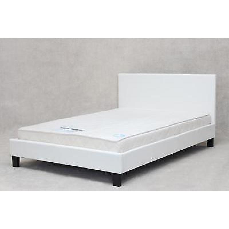 MODERN LEATHER DOUBLE BED AND MATTRESS