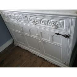 Table, 6 Chairs and Side Board