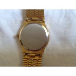 Title Citizen Quartz Men's Wrist Watch Golden Round Case and Golden Strap- Used