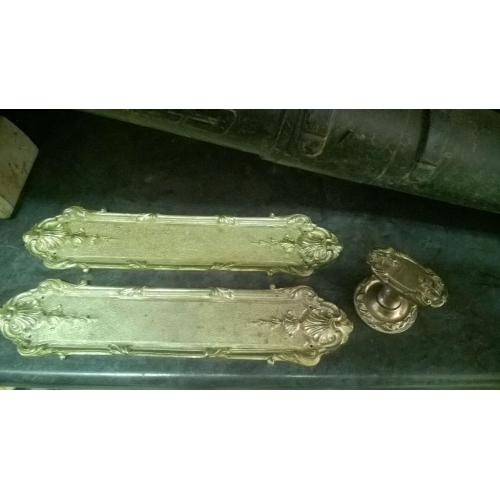 Solid silver door plates and door knob.