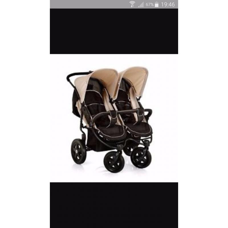 Hauck twin buggy with rain cover