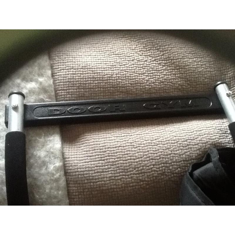 Door gym for use in the home, fits on doorways for pull ups
