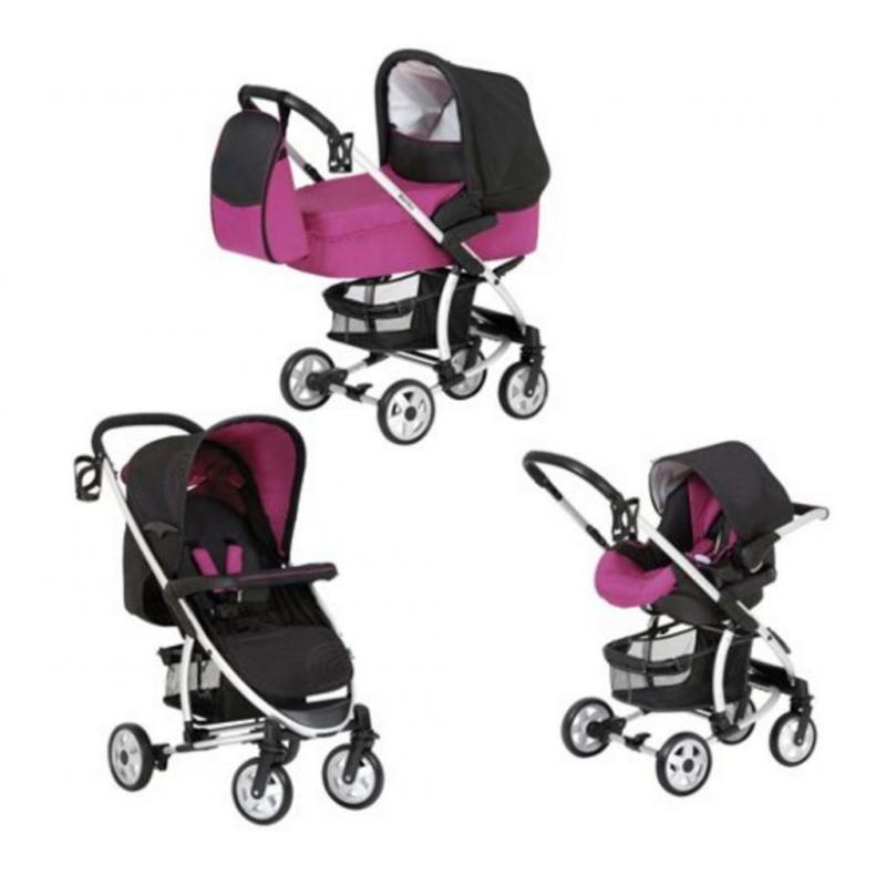 Hauck Malibu all-in-one travel system (Caviar/Berry)