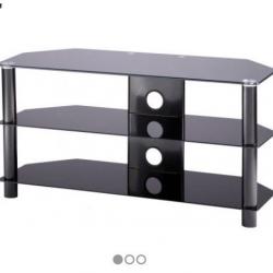 Black glass TV stand