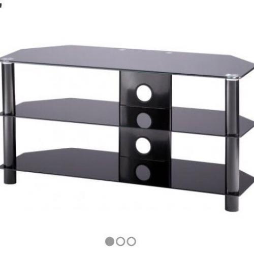 Black glass TV stand