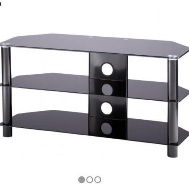 Black glass TV stand
