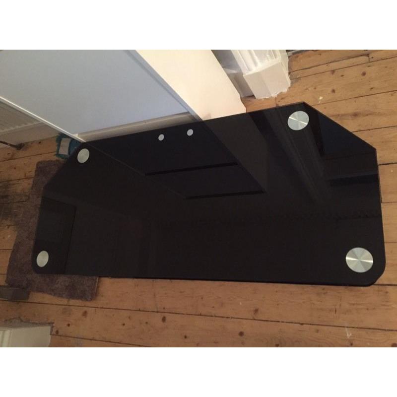 Black glass TV stand