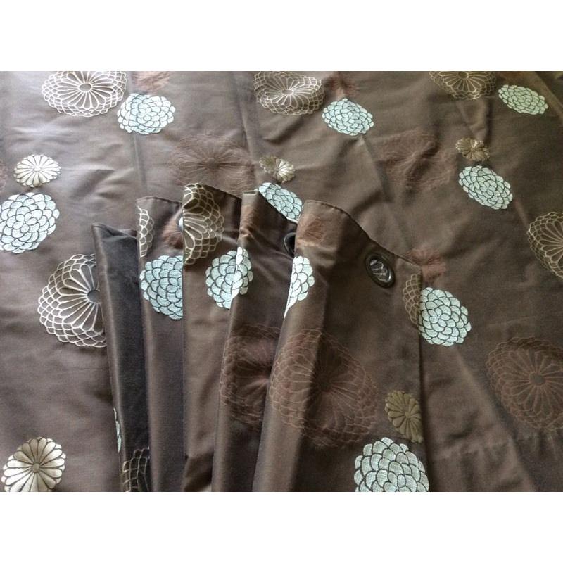 Pair of John Lewis eyelet curtains, chocolate brown, excellent condition