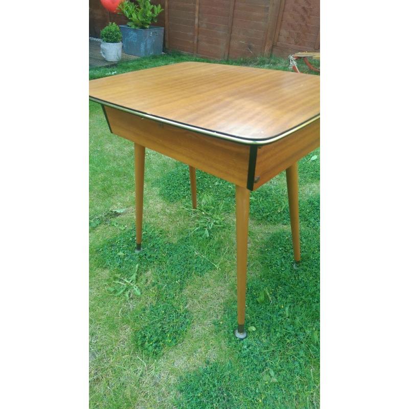 vintage sewing box/ opening side table