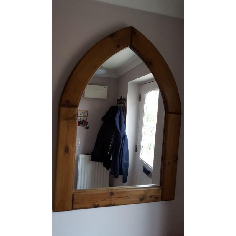 Pine Mirror - Shaped in an arch