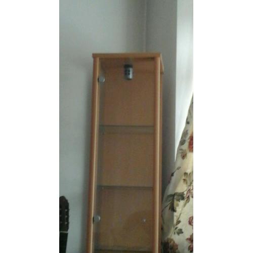 Two side wooden cabinets with inbuilt light fancy