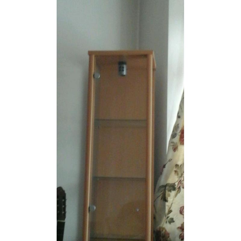 Two side wooden cabinets with inbuilt light fancy
