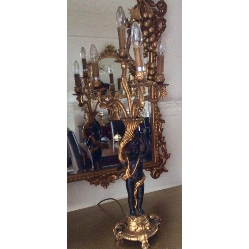 pair large blackamore lamps