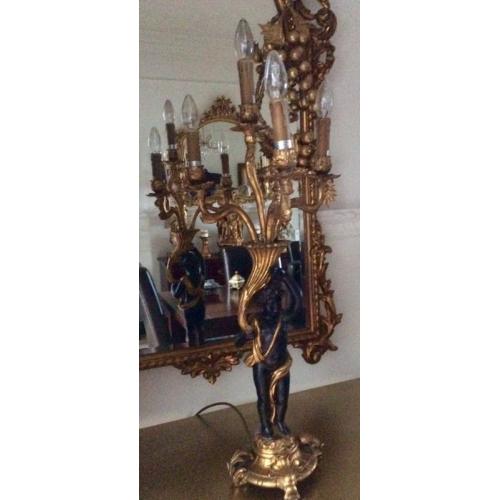 pair large blackamore lamps