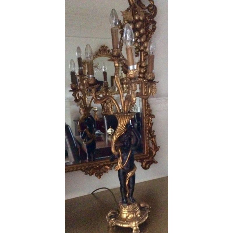 pair large blackamore lamps