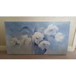 Laura Ashley Aqua Floral Canvas picture