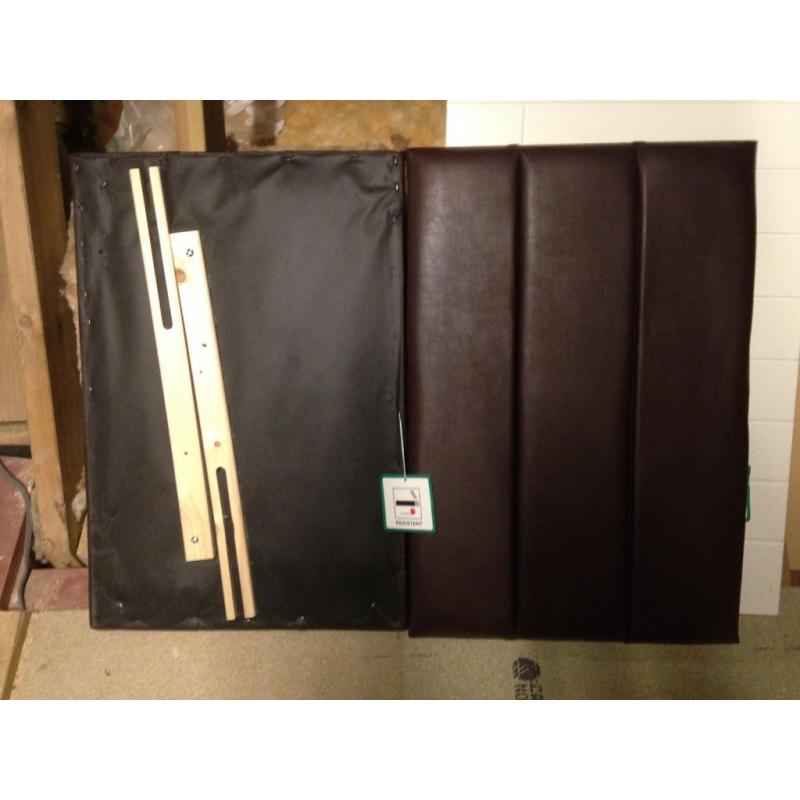 Single bed Headboard - Brown Faux Leather
