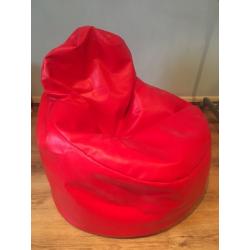 Red leather bean bag chair
