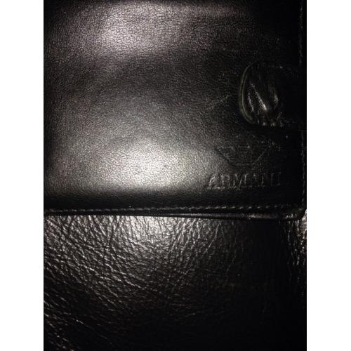 Black leather armarni wallet