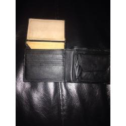 Black leather armarni wallet