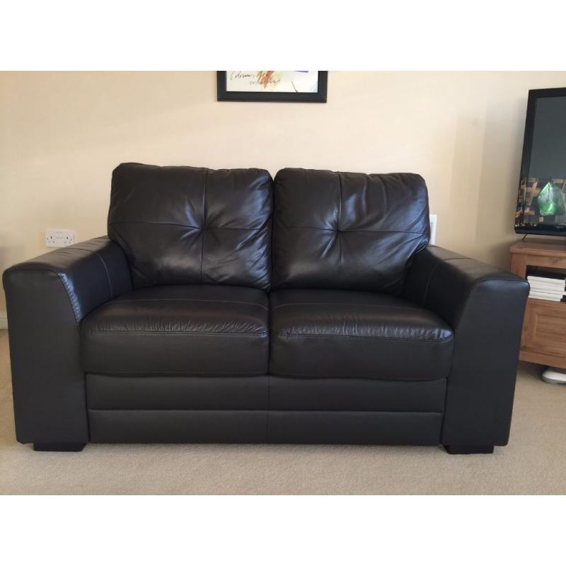 3+2 Aston leather dark brown sofa set. Collection only