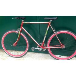 58cm Champion Single speed road bike free wheel /fixie fixgear flip flop hub wheels