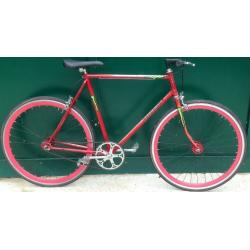 58cm Champion Single speed road bike free wheel /fixie fixgear flip flop hub wheels