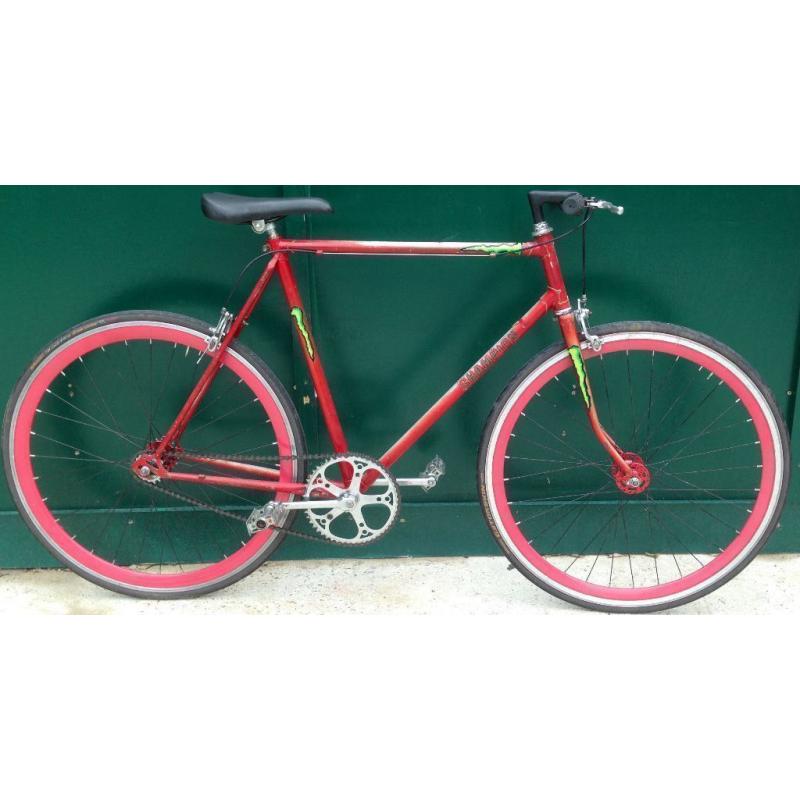 58cm Champion Single speed road bike free wheel /fixie fixgear flip flop hub wheels