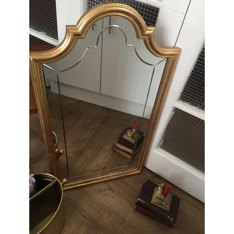 FREE DELIVERY ANTIQUE FRENCH MIRROR WALL HANGING GOLD/GILT MIRROR