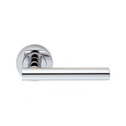 (euro spec) lever on rose chrome door handles with latches