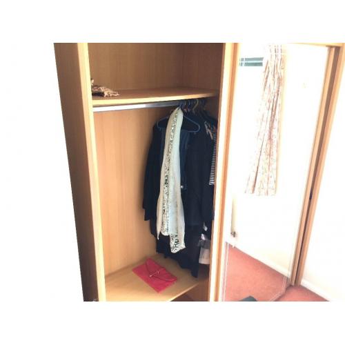 Wardrobe - Large Modern Solid Double with full length mirrored doors