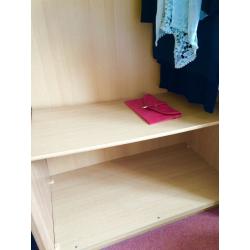 Wardrobe - Large Modern Solid Double with full length mirrored doors