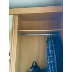 Wardrobe - Large Modern Solid Double with full length mirrored doors