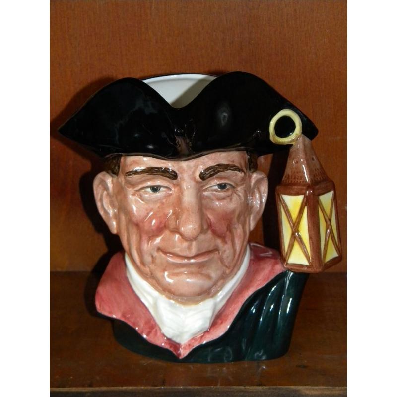 Royal Doulton Large 7" - Character Jugs from Williamsburg Night Watchman 1962