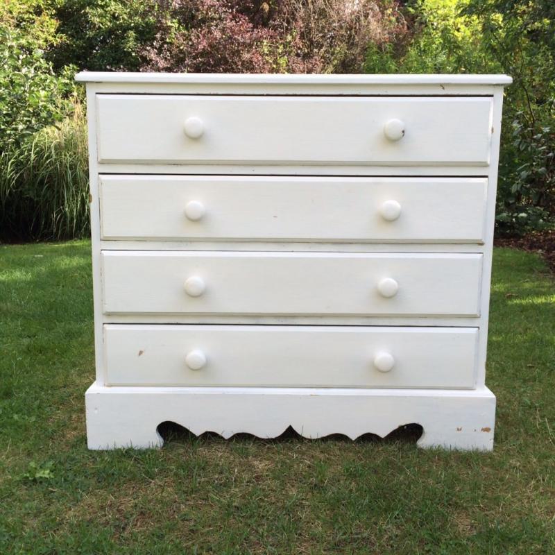 White solid pine dressing table